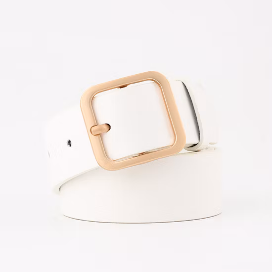 New Designer Ladies White Belt Fashion Sweater Black PU Leather Pearls Belt for Women Dress Cloth